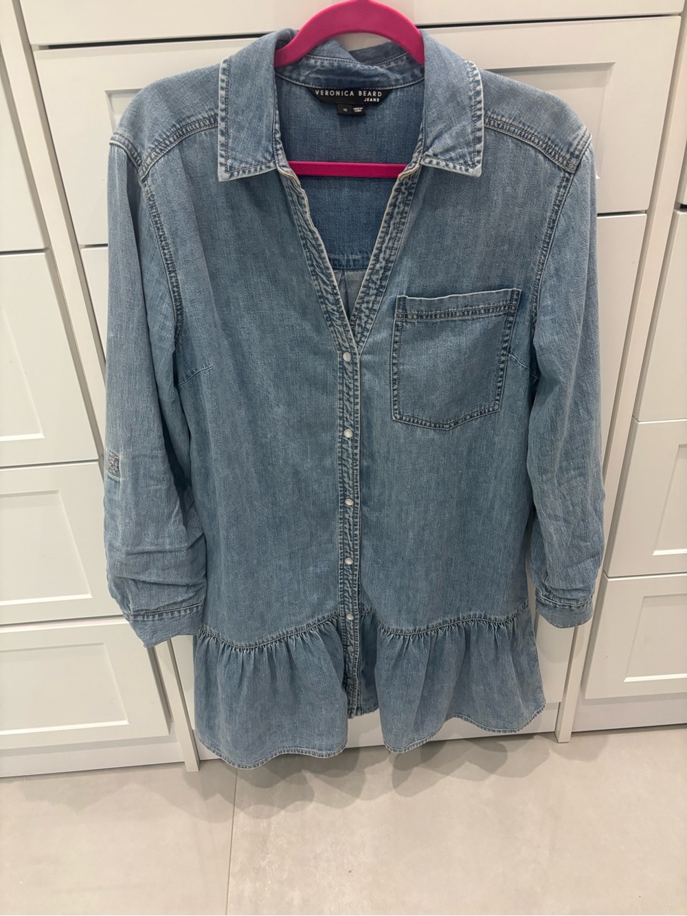 Veronica Beard Light Blue Denim Shirt Dress
